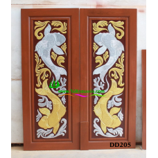 ประตูไม้สักบานคู่ รหัส DD205